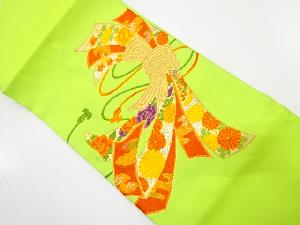 束ね熨斗に花・古典柄織り出し　名古屋帯